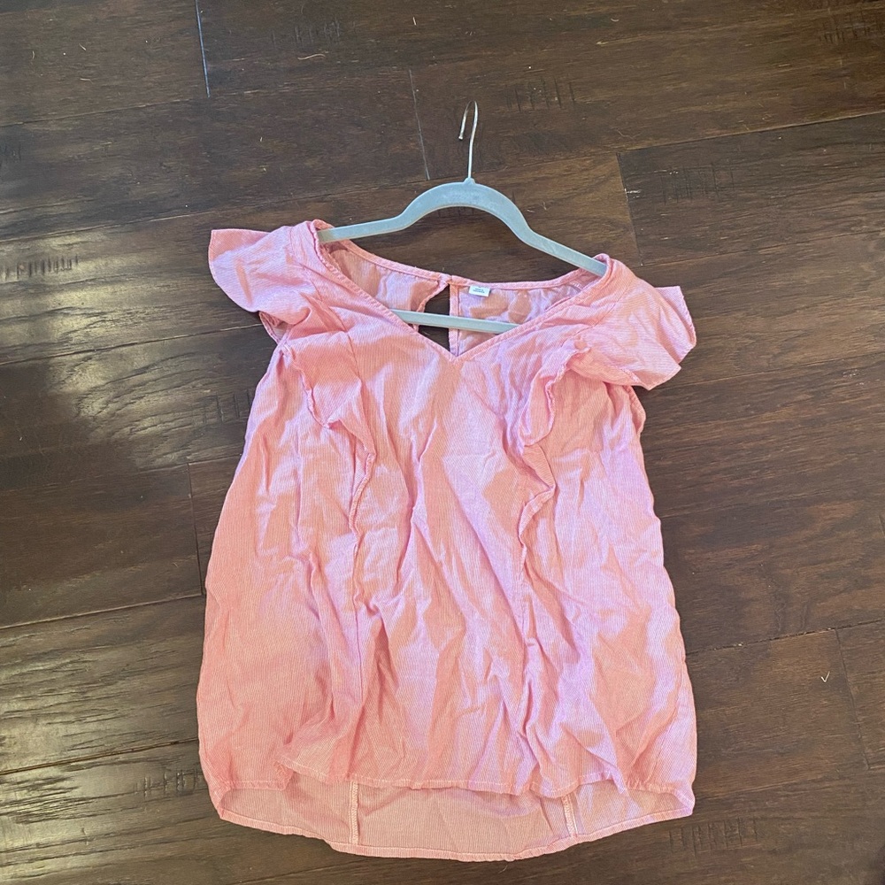 Red and white striped blouse